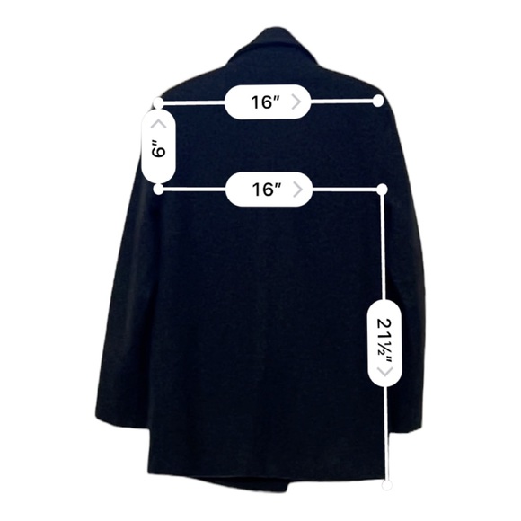 J. Percy Women's Wool Pea Coat With Nautical Buttons 6 - Picture 11 of 14